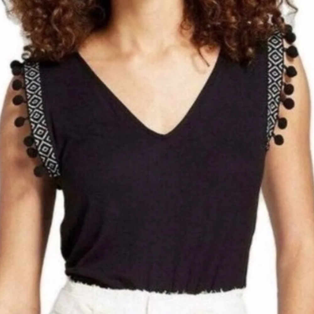 A New Day Pom Sleeve Top